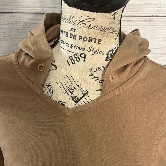 Athleta Sundown Hoodie Sweatshirt Size Small Big Sur Brown Organic Cotton - Picture 4 of 14